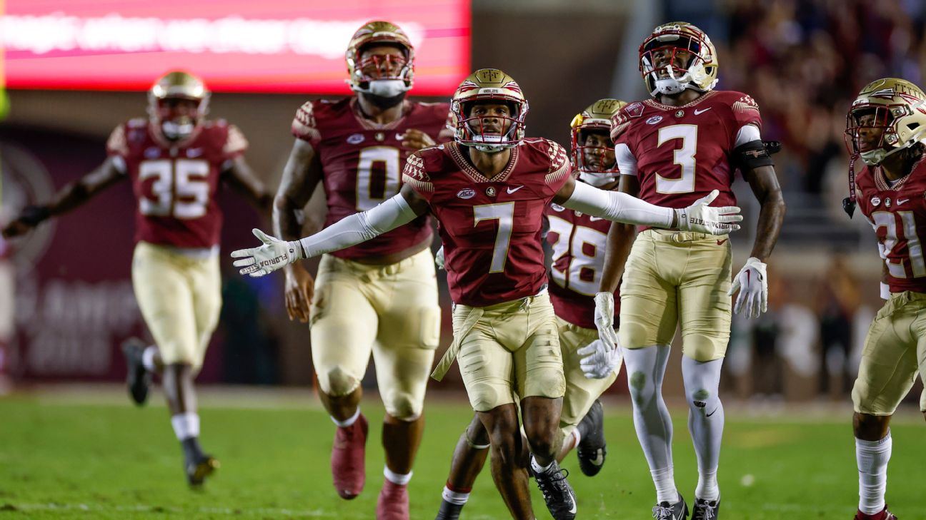 Florida State Seminoles football team on the field